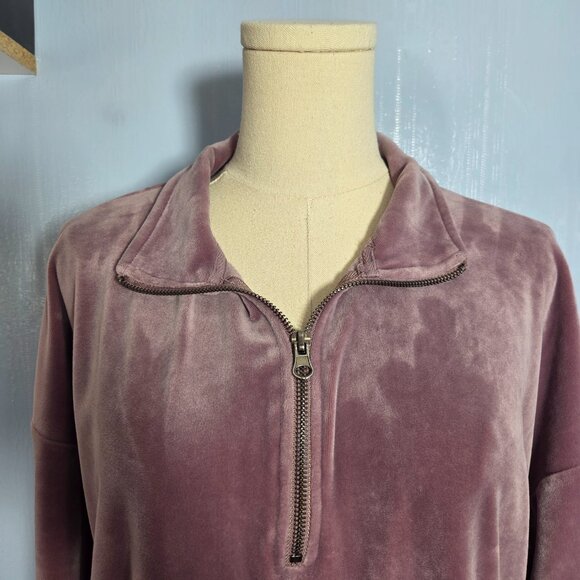 Avia Extra Large Pinky Mauve Velvet Flare Leg Pullover Jacket Casual Set (Flaw) - Picture 3 of 14